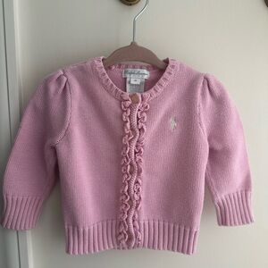Baby Ralph Lauren • Ruffled Cotton Peplum Cardigan Sweater • 9 months